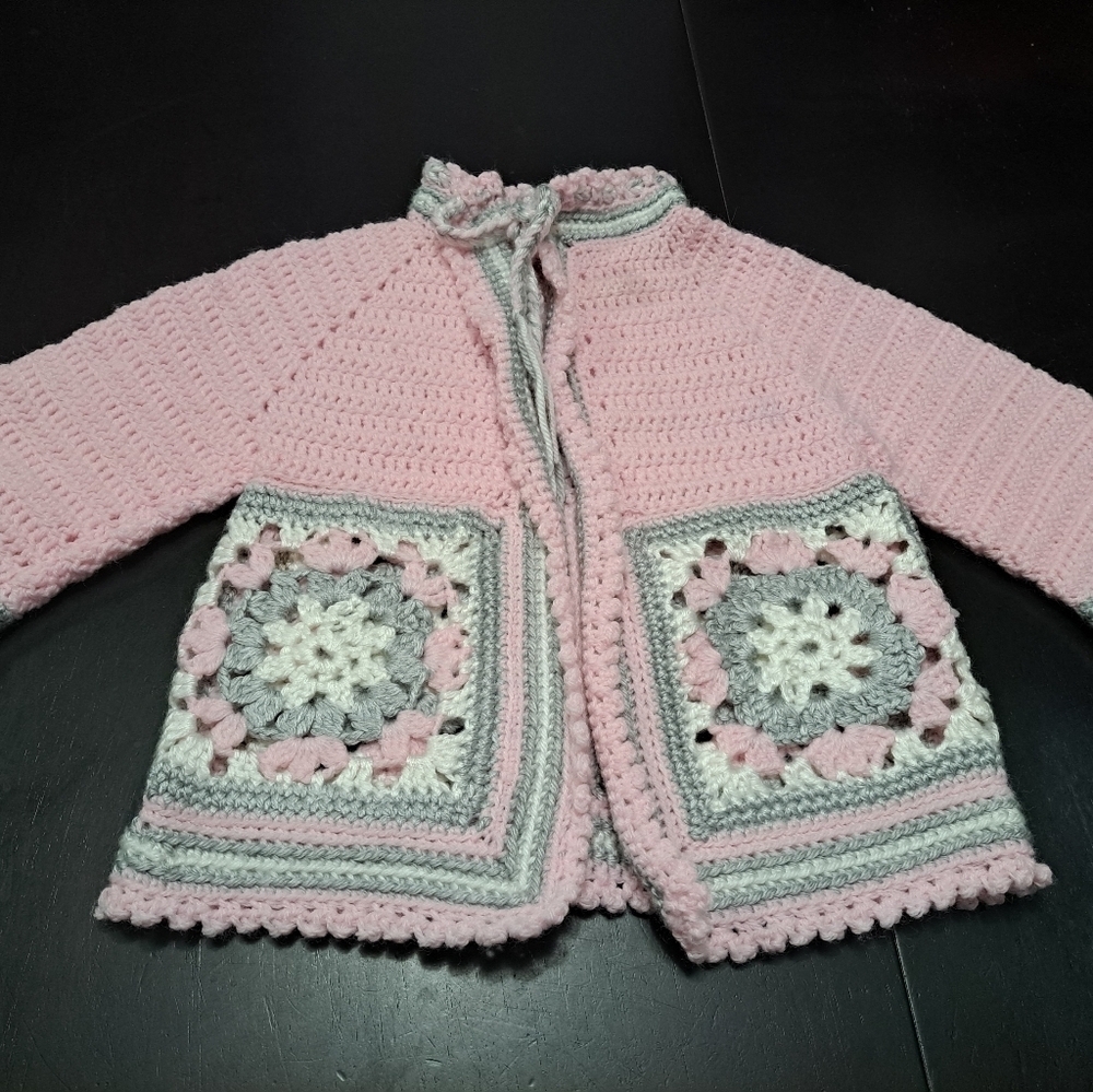 Crocheted Hand Made Baby Sweater